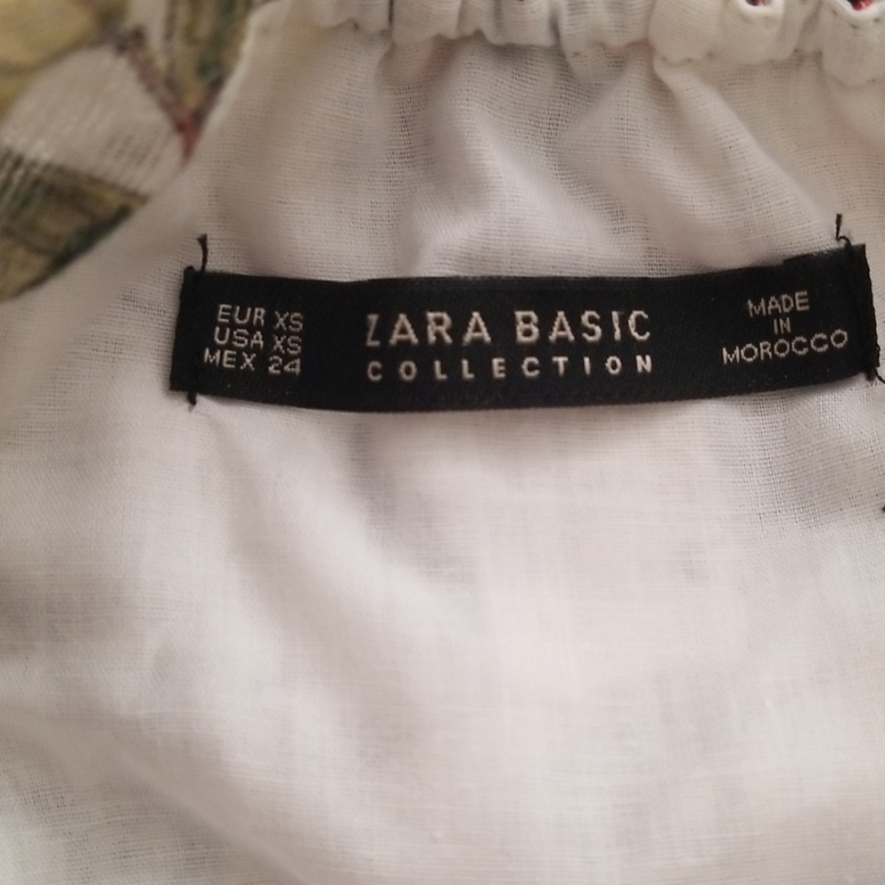 Zara Floral Button Down Off The Shoulder Dress - Picture 4 of 8